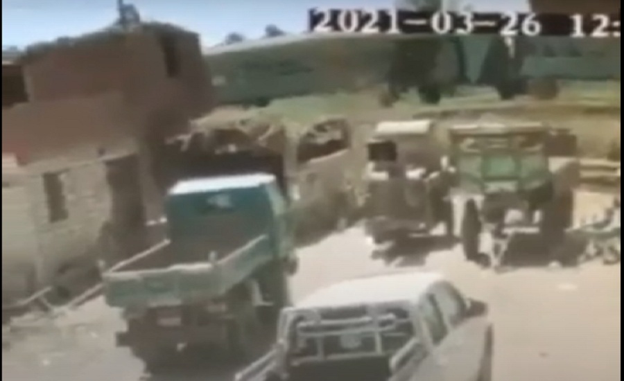 أول فيديو لاصطدام قطاري سوهاج