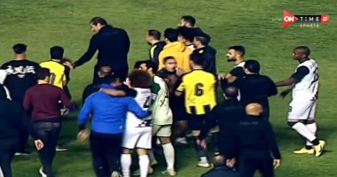 اشتباكات بين لاعبى دجلة والمقاولون عقب فوز الذئاب
