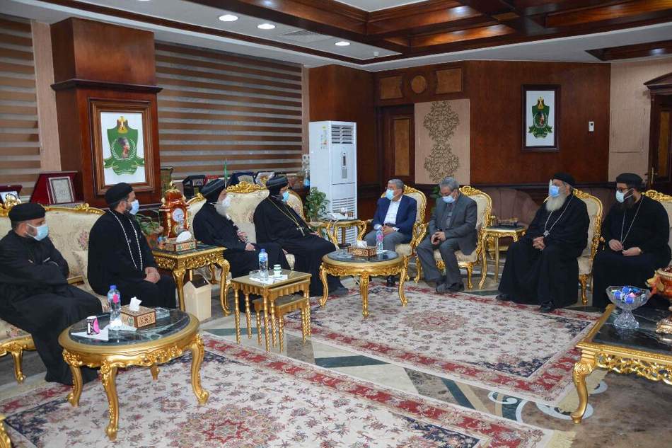 محافظ المنيا يستقبل وفد من ايبراشيتي، شرق النيل، وأبوقرقاص وتوابعهما
