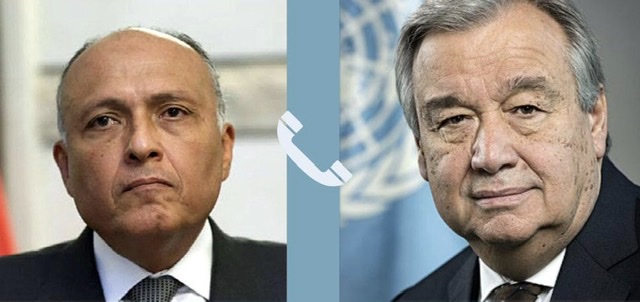 شكري يتلقى اتصالاً من الأمين العام للأمم المتحدة