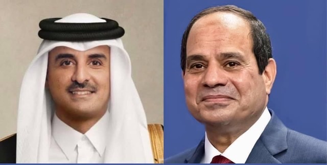 السيسي يتبادل التهاني هاتفيا مع نظرائه فى قطر وتونس والكويت بمناسبة عيد الأضحي