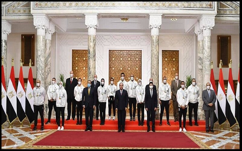الرئيس يكرم اللاعبين واللاعبات واطقم التدريب الذين حققوا ميداليات في دورة الالعاب الاوليمبية طوكيو ٢٠٢٠