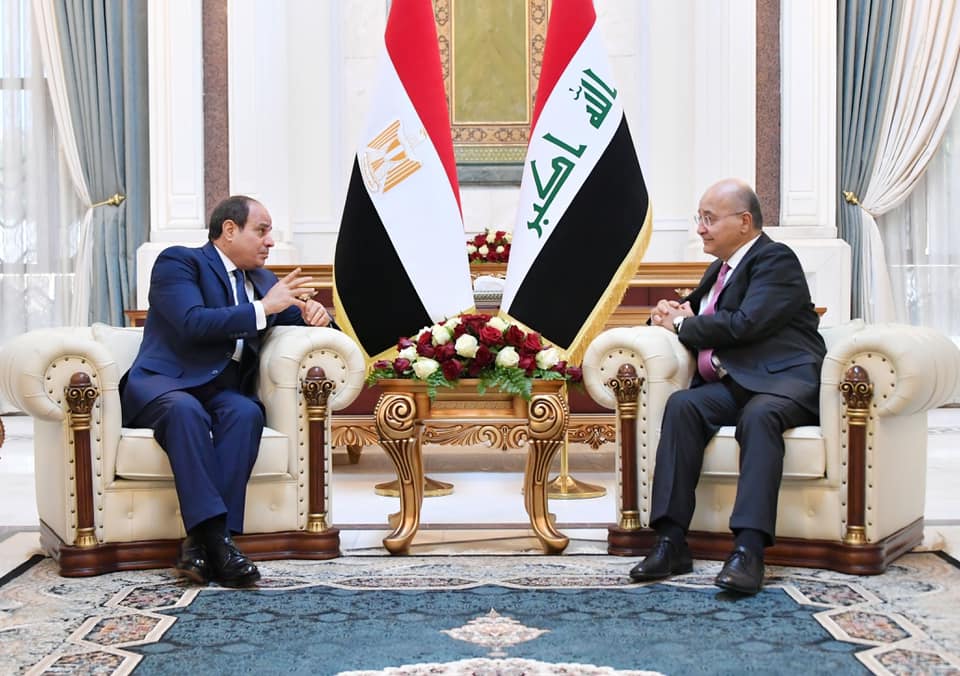 بالصور.. السيسي خلال لقائه بنظيره العراقي : مصر تعتز بالعلاقات التاريخية مع البلد الشقيق
