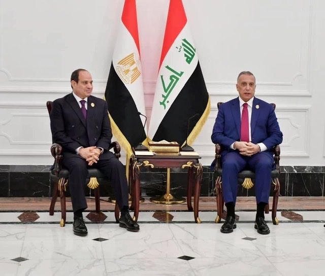 فى بغداد.. السيسي يبحث مع الكاظمي الموقف التنفيذي لمشروعات التعاون الثنائي في مختلف المجالات