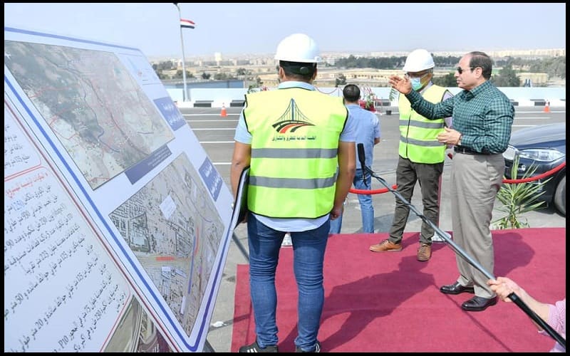 الرئيس يتفقد اعمال تطوير وتوسعة الطريق الدائري 

