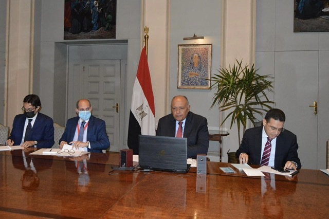شكري يشارك في الاجتماع رفيع المستوى حول السودان عبر الفيديو كونفرانس