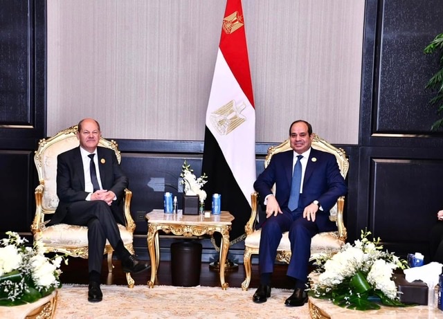 السيسي ونظيره الألماني يبحثان تطورات الموضوعات الإقليمية والدولية بشرم الشيخ 