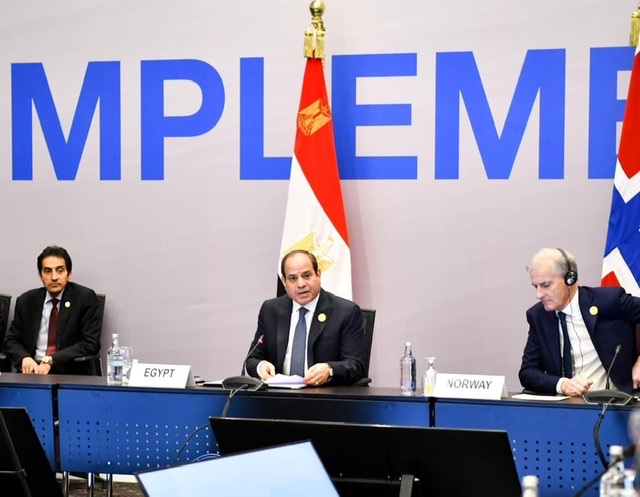 نص كلمة الرئيس السيسي خلال تدشين المرحلة الأولى لإنتاج الهيدروجين الأخضر بشركة سكاتك النرويجية