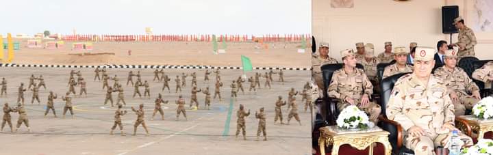 رئيس الأركان يشهد بياناً عملياً للتكتيكات الصغرى والمهارة فى الميدان لإحدى تشكيلات المنطقة الغربية العسكرية