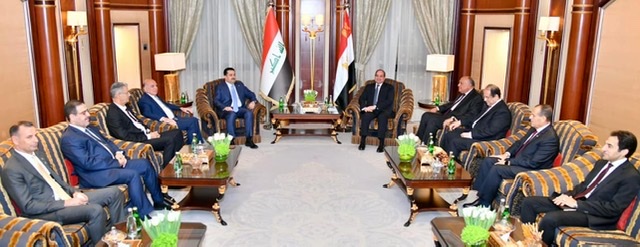 السيسي يؤكد لرئيس وزراء العراق أهمية الإسراع في عملية تنفيذ المشروعات المشتركة بين البلدين