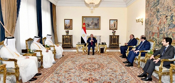 الرئيس السيسي يستقبل وزير خارجية قطر