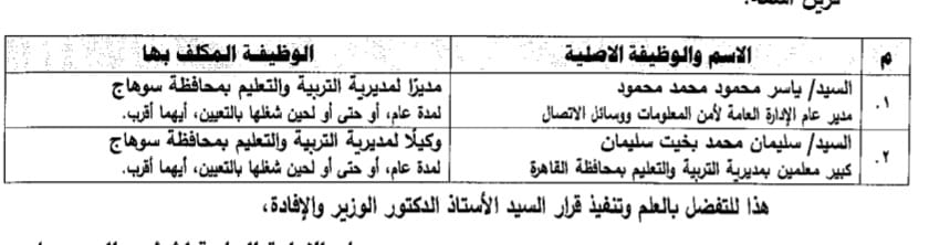 تعرف على وكلاء وزارة التعليم الجدد بعد قرار وزير التعليم اليوم


