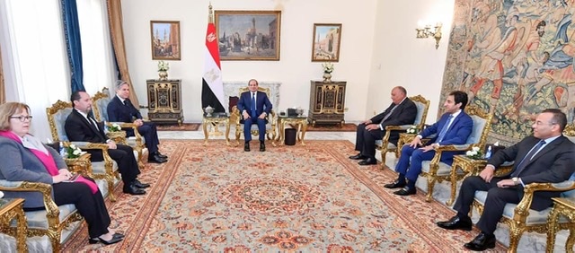 الرئيس السيسي يبحث مع وزير الخارجية الأمريكي قضايا المنطقة وسد النهضة