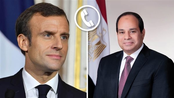 السيسي وماكرون يتوافقان هاتفيًا بشأن خطورة الوضع في قطاع غزة