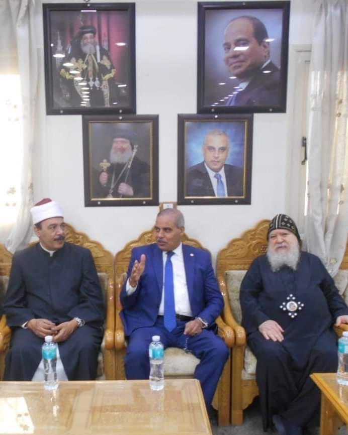 نائب رئيس المنظمة العالمية لخريجي الأزهر يزور مطرانية سوهاج