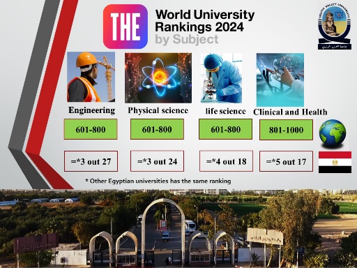 جامعة جنوب الوادي تتقدم بتصنيف التايمز البريطاني للتخصصات بوثيقة 2024

