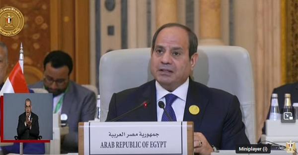 السيسي: أهالي غزة يتعرضون للقتل والحصار والممارسات اللا إنسانية 