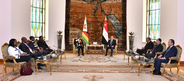 السيسي ورئيس زيمبابوي يؤكدان  أهمية تطوير التعاون في مجال الزراعة بين البلدين