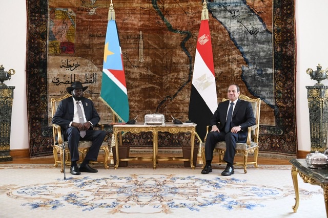 بالصور.. السيسي يستقبل رئيس جنوب السودان بقصر الاتحادية