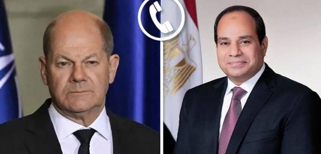 السيسي والمستشار الألماني يبحثان هاتفيا مستجدات الأوضاع في قطاع غزة