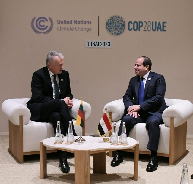 السيسي و الرئيس الليتواني يناقشان ملف الهجرة غير الشرعية والإرهاب بدبي