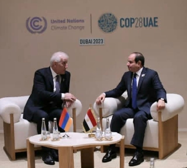 السيسي ونظيره الأرميني يتفقان على تعزيز الجهود لدفع مسيرة التعاون المشترك بين البلدين