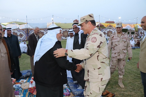 شيوخ قبائل شمال سيناء: نقف بجانب القوات المسلحة في معركة البناء والتنمية بعد نجاح مواجهة الإرهاب