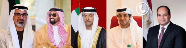 الرئيس السيسي يهنئ هاتفيًا قادة  الإمارات بمناسبة التعيينات الجديدة