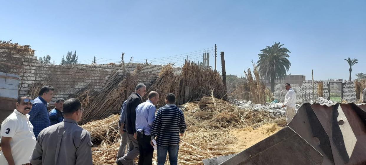 إزالة 173 حالة تعدي بالبناء على الأراضي الزراعية وأملاك الدولة بمراكز المنيا