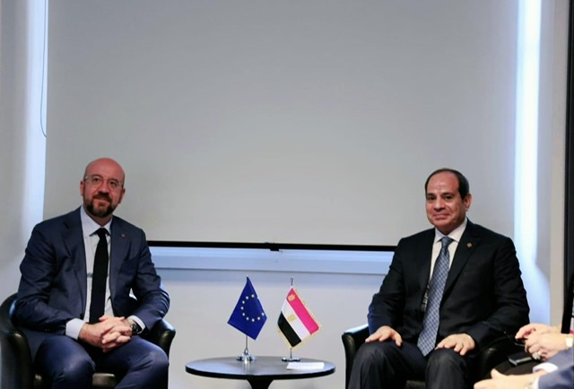 السيسي يبحث مع رئيس المجلس الأوروبي القضايا ذات الاهتمام المشترك