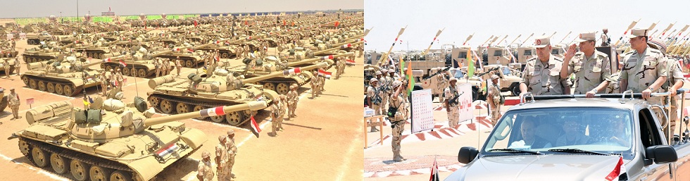 وزير الدفاع يشهد إجراءات تفتيش الحرب لإحدى تشكيلات الجيش الثانى الميدانى
