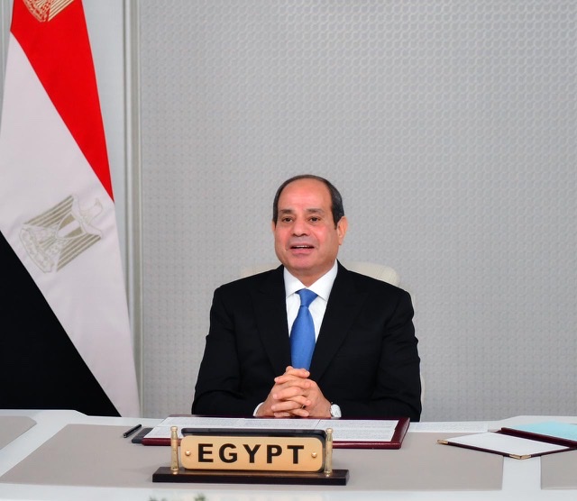 السيسي يؤكد عبرالفيديو كونفرانس تطلع مصر بأن تسهم المبادرة الأفريقية في تسوية النزاع الروسي الأوكراني