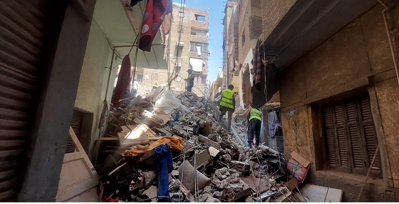 النيابة: عقار بحدائق القبة أنشيء بدون ترخيص وازالة حوائط بالطابق الأول تسبب في انهياره

