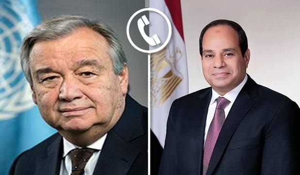 السيسي و جوتيريش يبحثان الأوضاع في الشرق الأوسط وخطورة توسع دائرة الصراع الجاري
