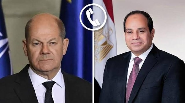 السيسي وشولتز يتفقان حول أهمية حل الدولتين لاستعادة السلام والأمن والاستقرار بالمنطقة
