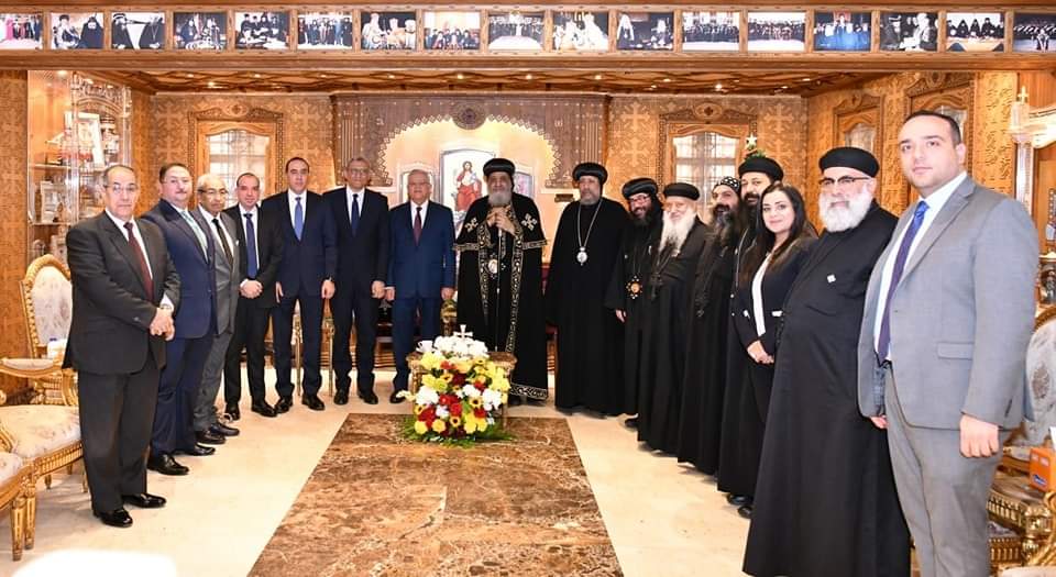البابا تواضروس يستقبل رئيس مجلس النواب للتهنئة بالعيد 
