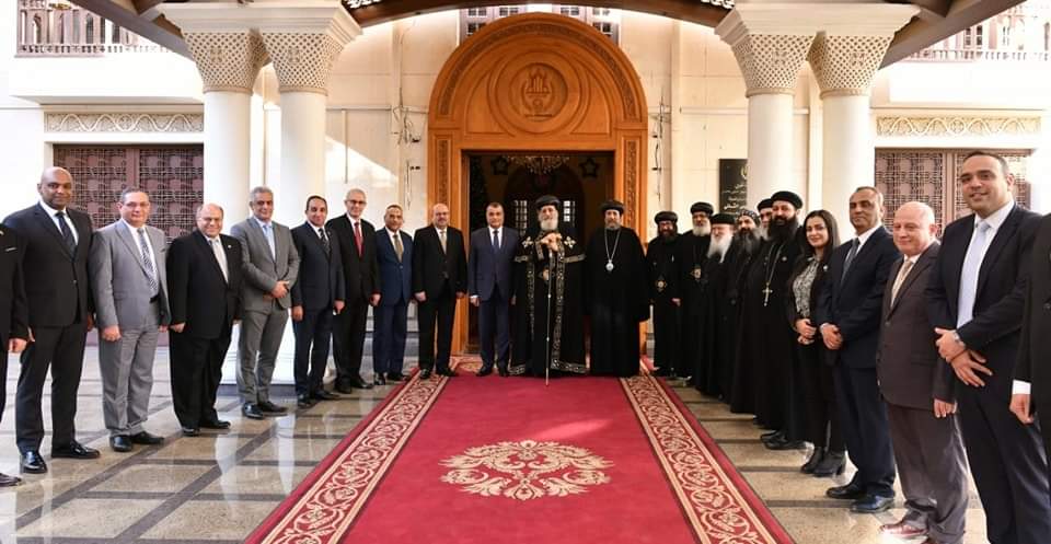 البابا تواضروس يستقبل وزير الإنتاج الحربي للتهنئة بالعيد