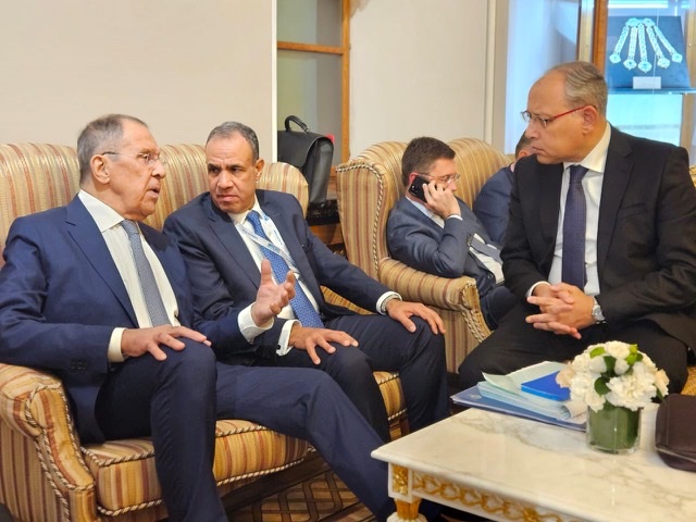 وزير الخارجية ونظيره الروسي يناقشان أوجه التعاون بين البلدين على كافة الأصعدة