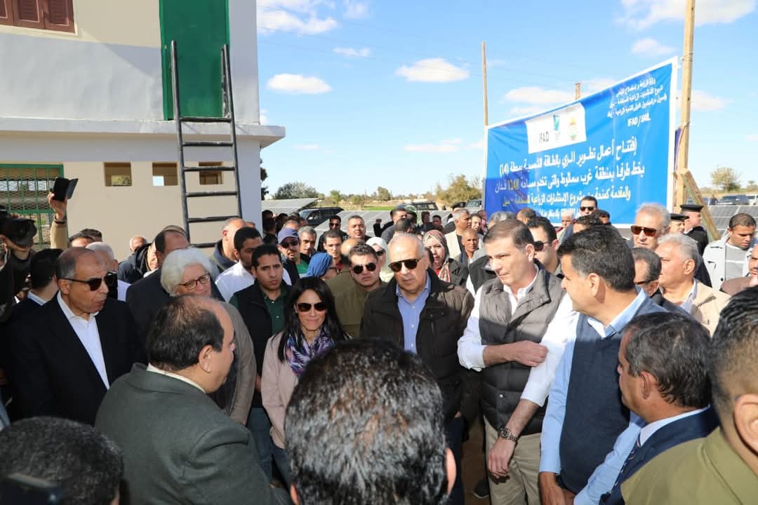 وزراء الزراعة والتخطيط والري ومحافظ المنيا يفتتحون محطة مطورة للري في سمالوط