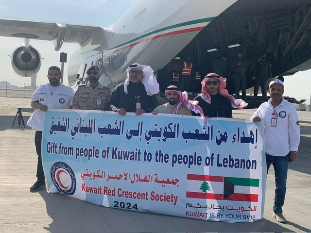 إقلاع الطائرة الإغاثية السادسة من الجسر الجوي الكويتي إلى لبنان محملة بـ40 طن مواد غذائية