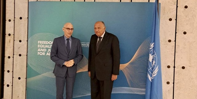 شكري يدعو الغرب بالضغط على الكيان الصهيوني لاحترام القانون الدولي وحقوق الإنسان