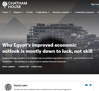 تحليل المعهد الملكي للعلاقات الدولية : تأثير الحظ على النظرة الاقتصادية لمصر
