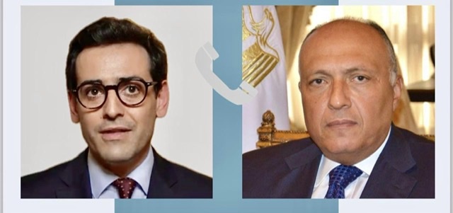 شكري ونظيره الفرنسي يبحثان مستجدات الوضع في غزة وتحركات مجلس الأمن لوقف إطلاق النار