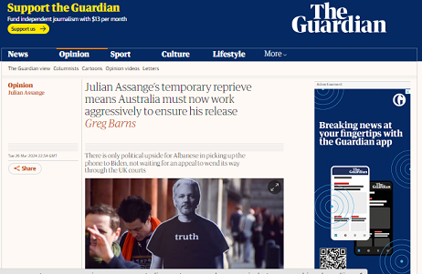 الجارديان: الإعفاء المؤقت لجوليان أسانج من الترحيل يتطلب عملًا فوريًا من أستراليا
