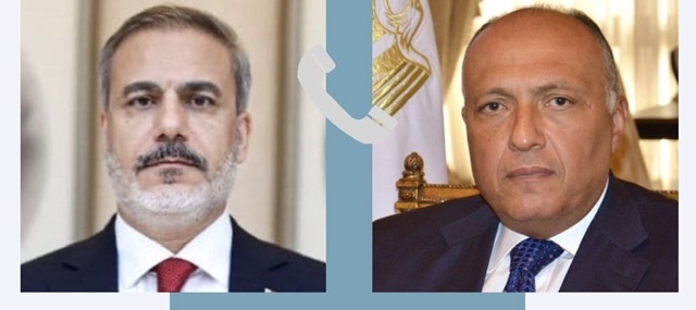 شكري ونظيره التركي يؤكدان ضرورة التوصل بشكل عاجل لوقف فوري ودائم لإطلاق النار في غزة