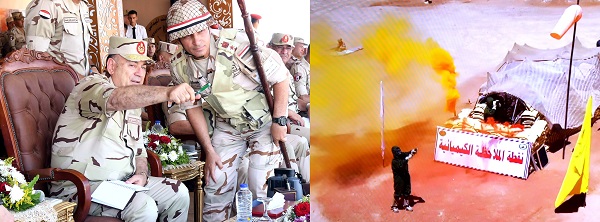 رئيس الأركان يشهد تنفيذ البيان العملي لإجراءات التأمين التخصصي لأحد تشكيلات الجيش الثالث الميداني