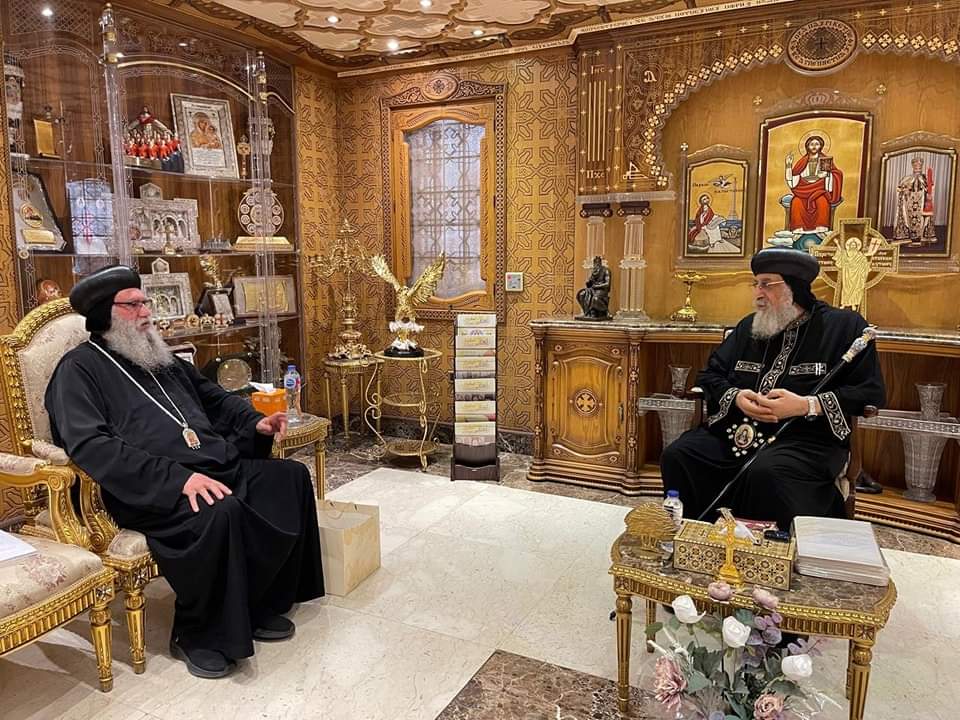 البابا تواضروس يستقبل الأسقف في الكلية الإكليريكية بنيوچيرسي بأمريكا