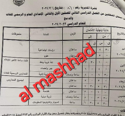 تعرف على مواعيد امتحانات الدور الثاني بقنا لجميع المراحل التعليمية 