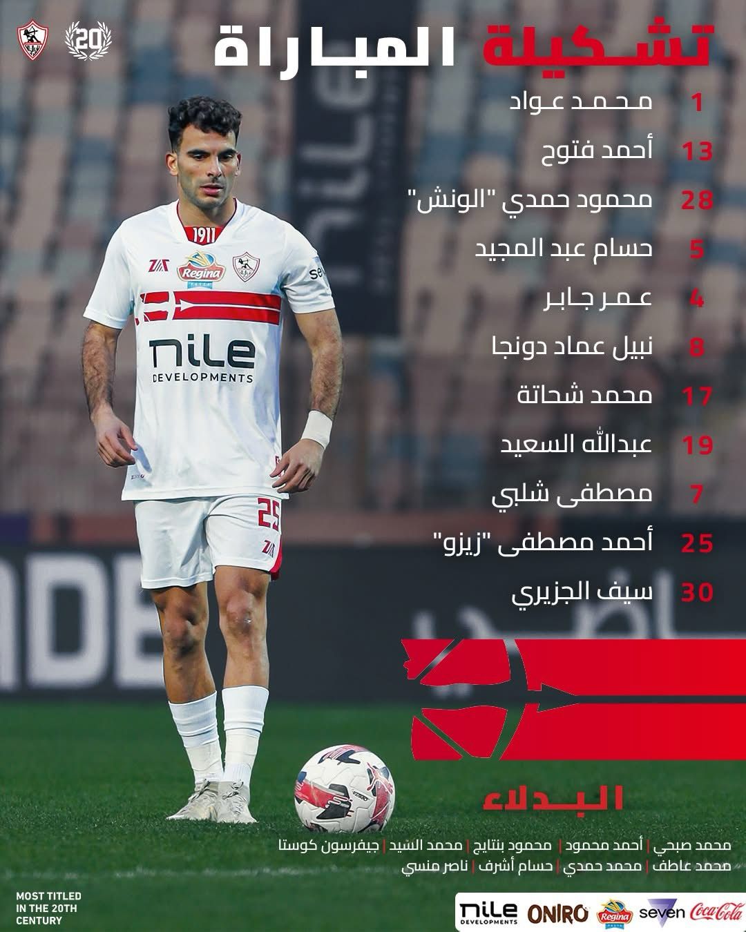 جروس يعلن تشكيل الزمالك لمواجهة بيراميدز في الدوري المصري 