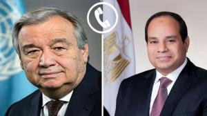 السيسي يتلقى اتصالاً من جوتيريش لبحث تنفيذ اتفاق وقف الحرب في غزة وجهود إعادة الإعمار